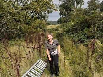 Lydia with ladder