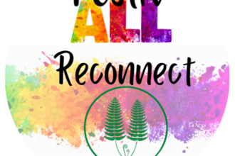Logo for Festiv-ALL Inclusive Festival in Gloucestershire. Fern symbols and 'Reconnect' theme. July 2021