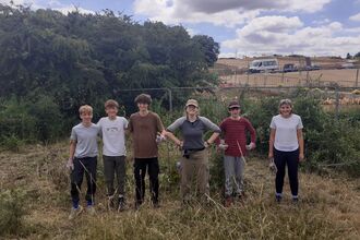 6 young people undertaking work experience with land management team