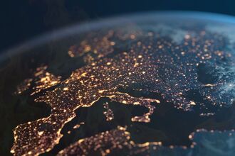 Europe at night from above