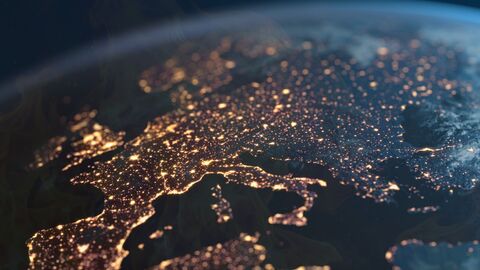 Europe at night from above