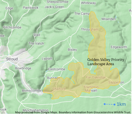 Map showing Golden Valley Priority Landscape Area