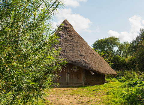 Iron Age replica roundhouse at Greystones Farm