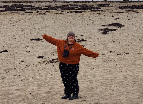 Meg on the beach